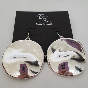 E&L Israel Sterling Silver Electroform Drop Earrings